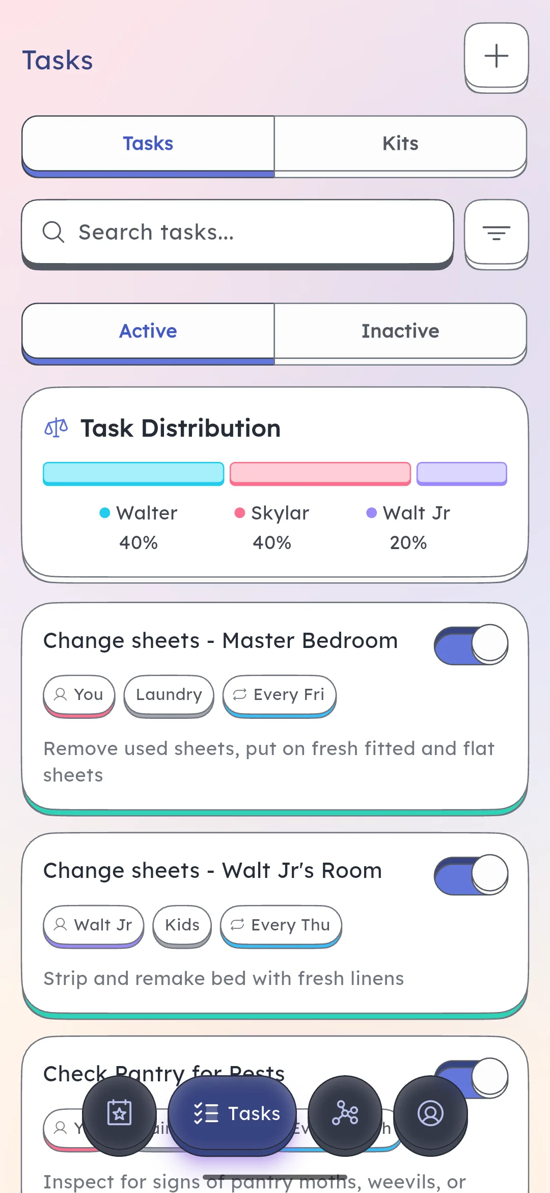 Schedgy task list view