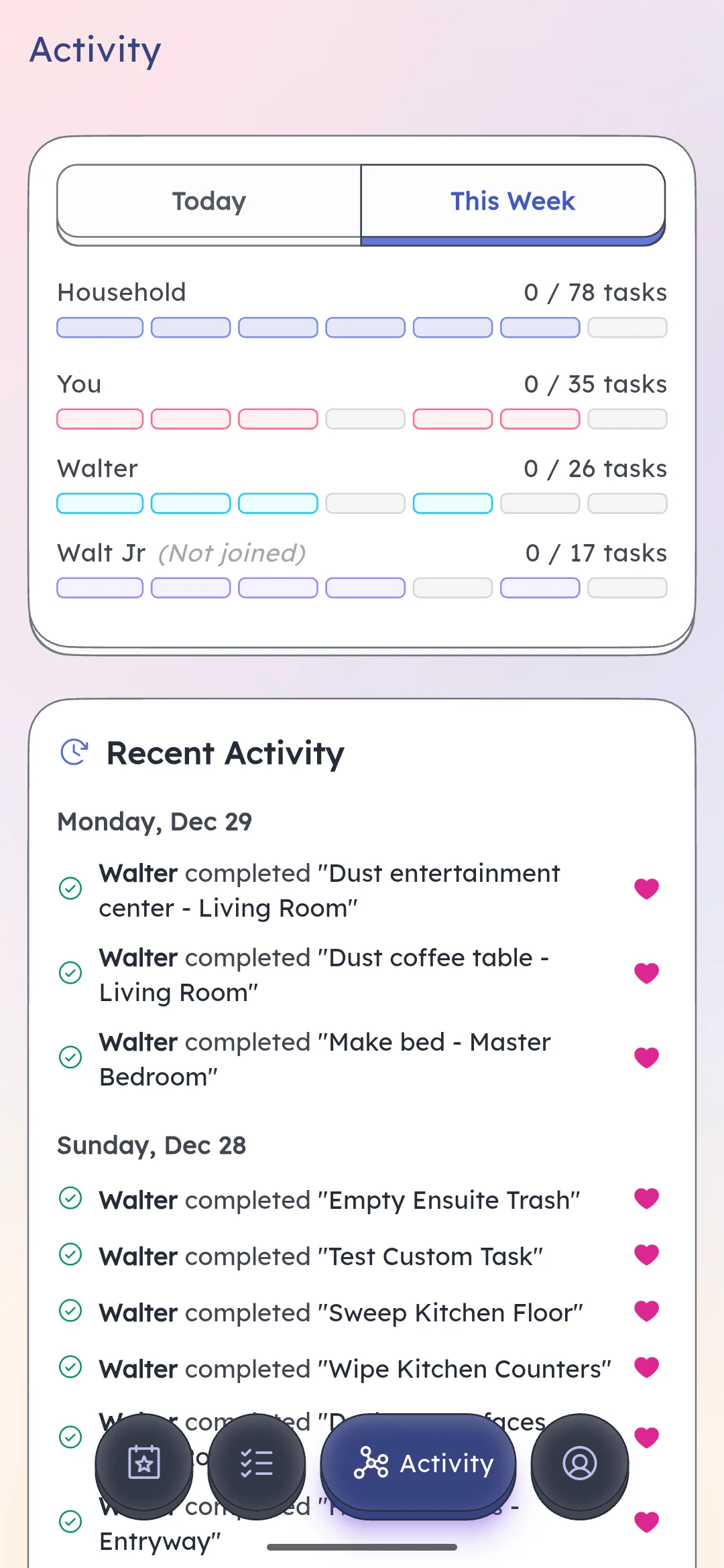 Schedgy activity feed